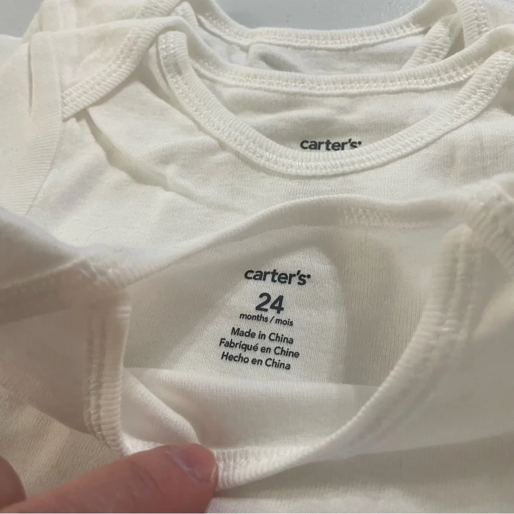 Carter's Classic 3 White Baby Bodysuits